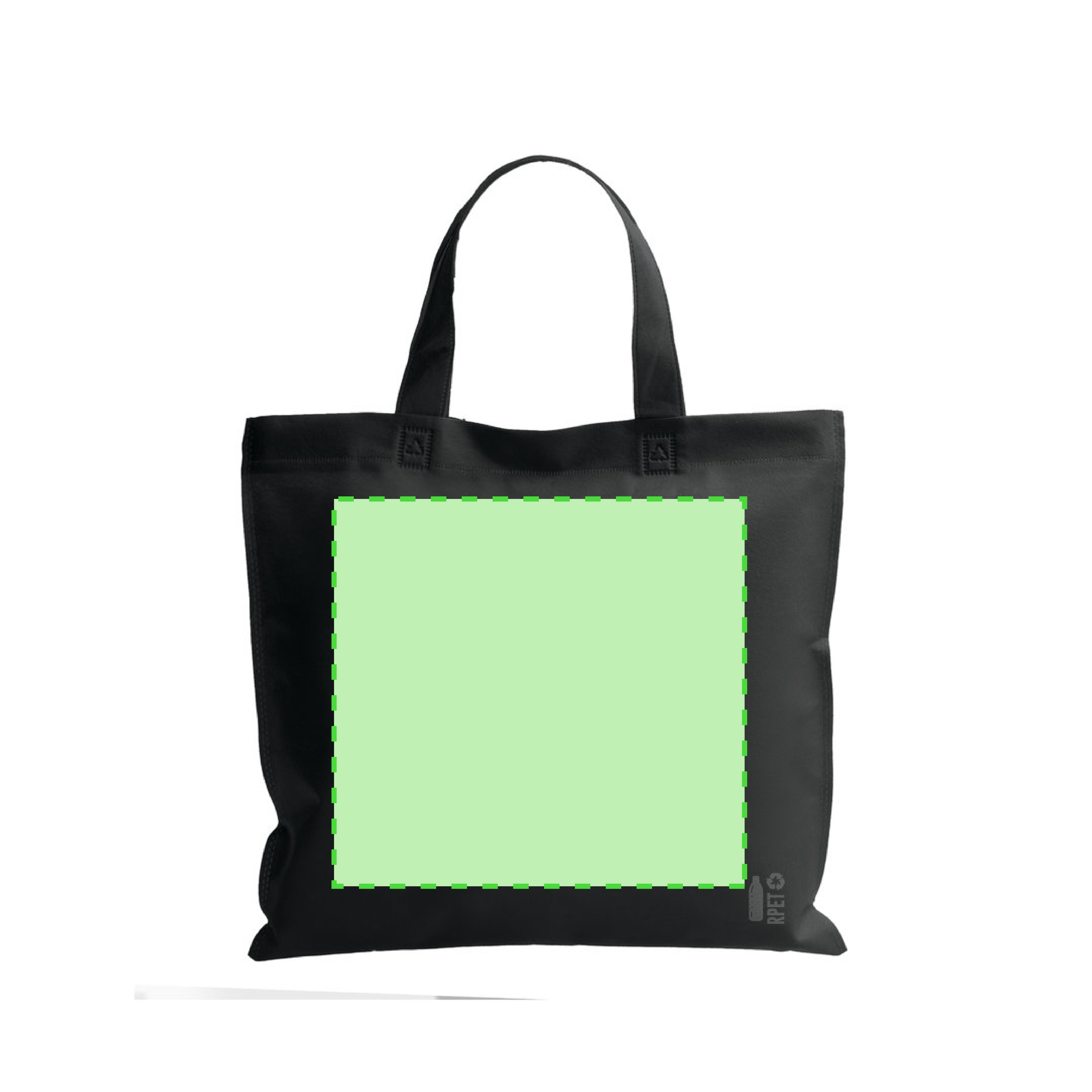 Bolsa de RPET asas cortas 38×35 cm formato apaisado
