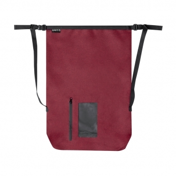Mochila impermeable de RPET 300D 25L con ventana táctil PVC, mosquetón y bolsa reciclada