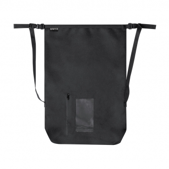 Mochila impermeable de RPET 300D 25L con ventana táctil PVC, mosquetón y bolsa reciclada