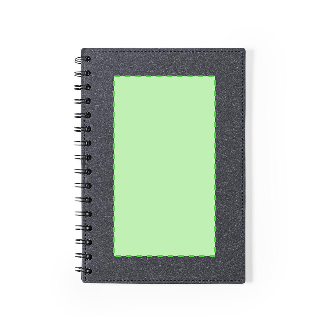Libreta corporativa de cartón reciclado rígido con 80 hojas