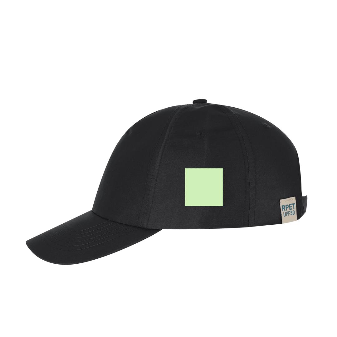 Gorra deportiva 5 paneles de poliéster RPET reciclado con protección UV50
