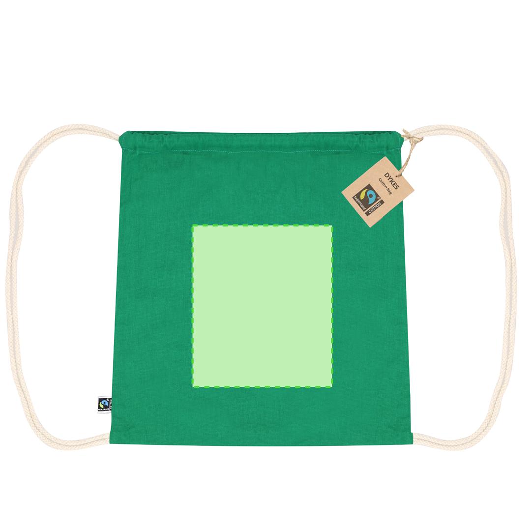 Mochila de cuerdas de algodón 140 g/m² Fairtrade certificada con hangtag en cartón reciclado