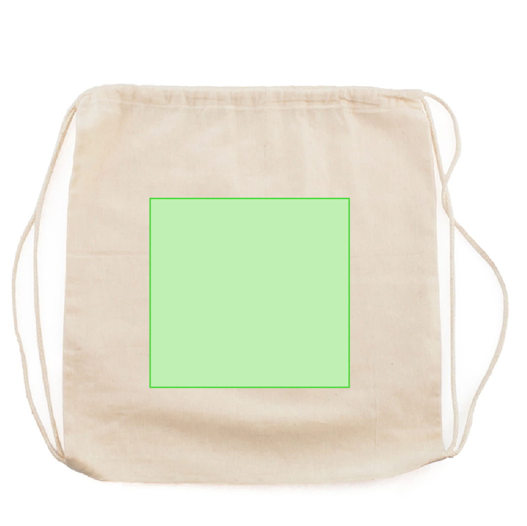 Mochila de cuerdas de algodón 100% 100 g/m² ultraligera en color natural con cordones de algodón
