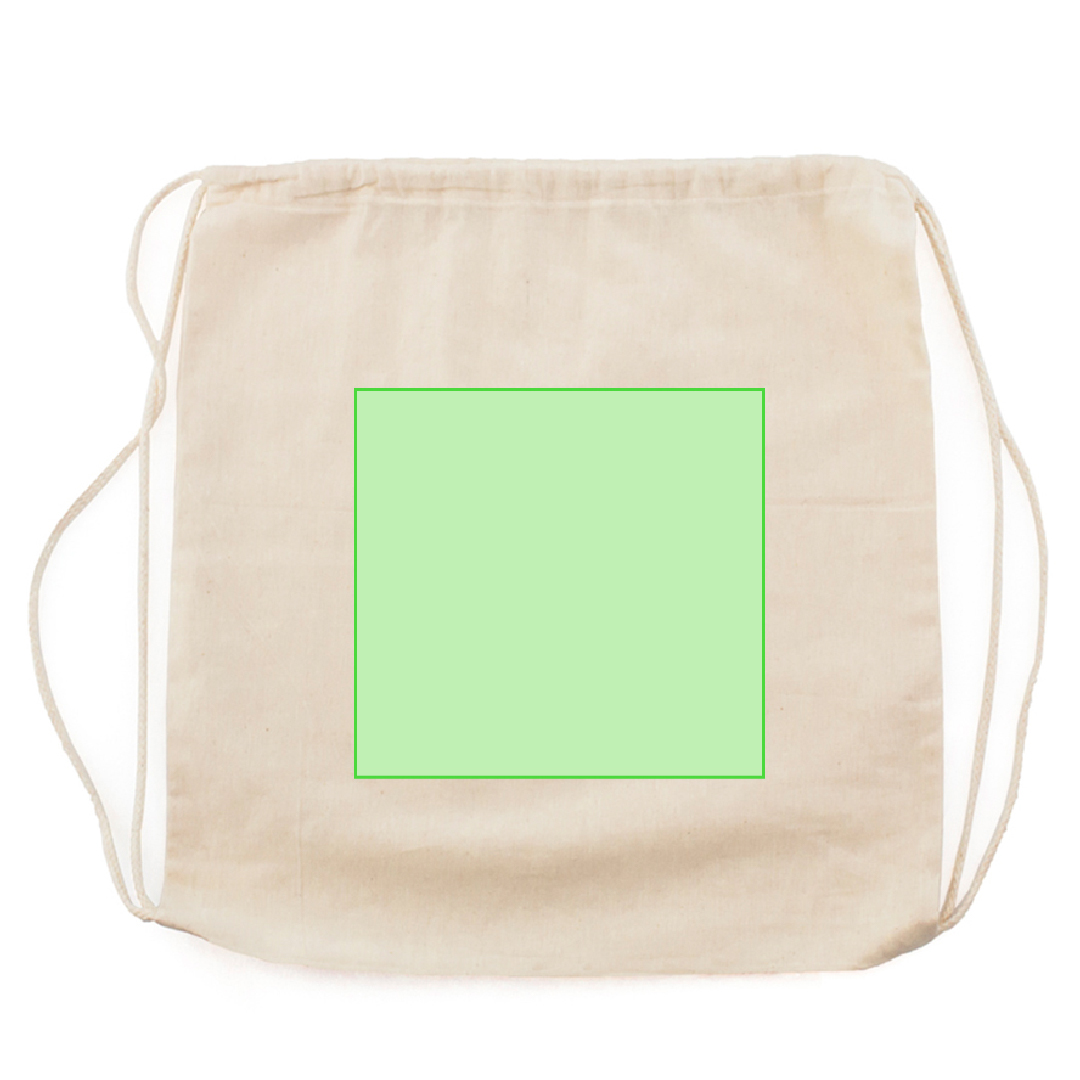 Mochila de cuerdas de algodón 100% 100 g/m² ultraligera en color natural con cordones de algodón