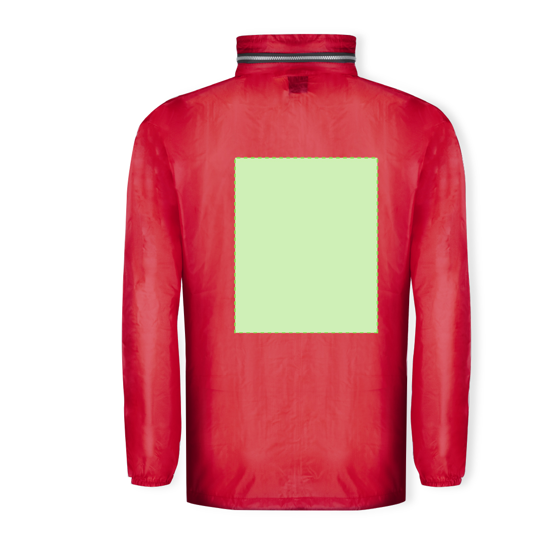 Impermeable Garu adulto — poliéster 190T con capucha integrada guardable en compartimento de cuello, cordón en cintura, variada gama de colores