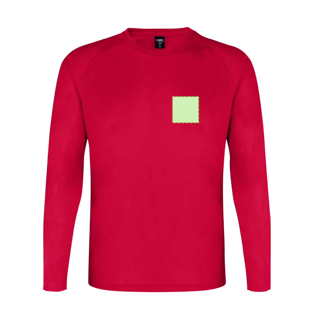 Camiseta técnica Tecnik Maik adulto manga larga — 100% poliéster transpirable 135 g/m², colores vivos, la única técnica de manga larga del catálogo