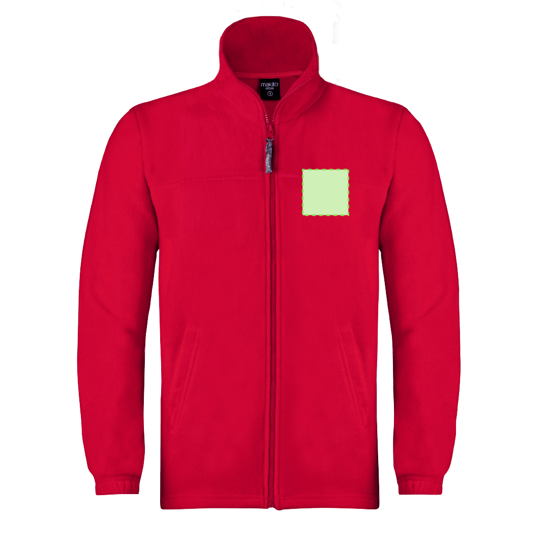 Chaqueta Hizan adulto polar fleece anti-pilling — 100% poliéster polar fleece 280 g/m², cuello maxi, cremallera con tirador y bolsillos laterales