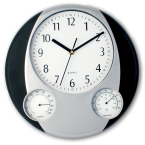 Reloj de pared con medidor de humedad y temperatura
