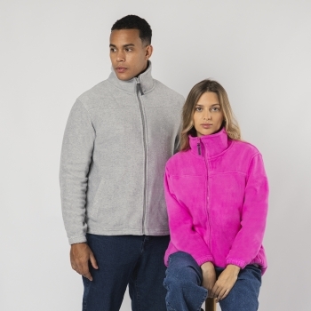 Chaqueta Hizan adulto polar fleece anti-pilling — 100% poliéster polar fleece 280 g/m², cuello maxi, cremallera con tirador y bolsillos laterales
