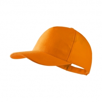 Gorra 5 paneles de algodón peinado con visera acolchada, ventilación bordada y cierre de velcro