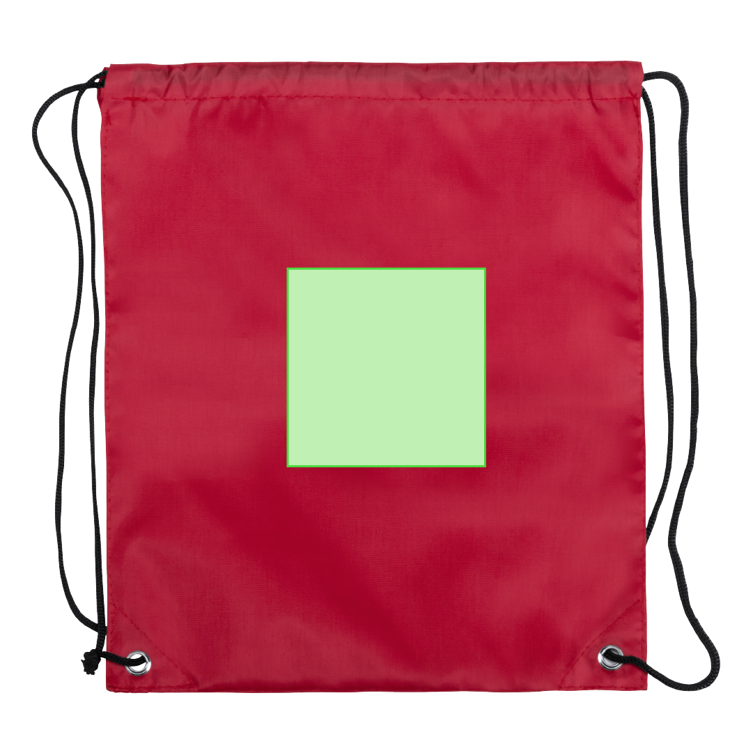 Mochila de cuerdas infantil de poliéster 210D con vivos colores, argollas metálicas y sublimación