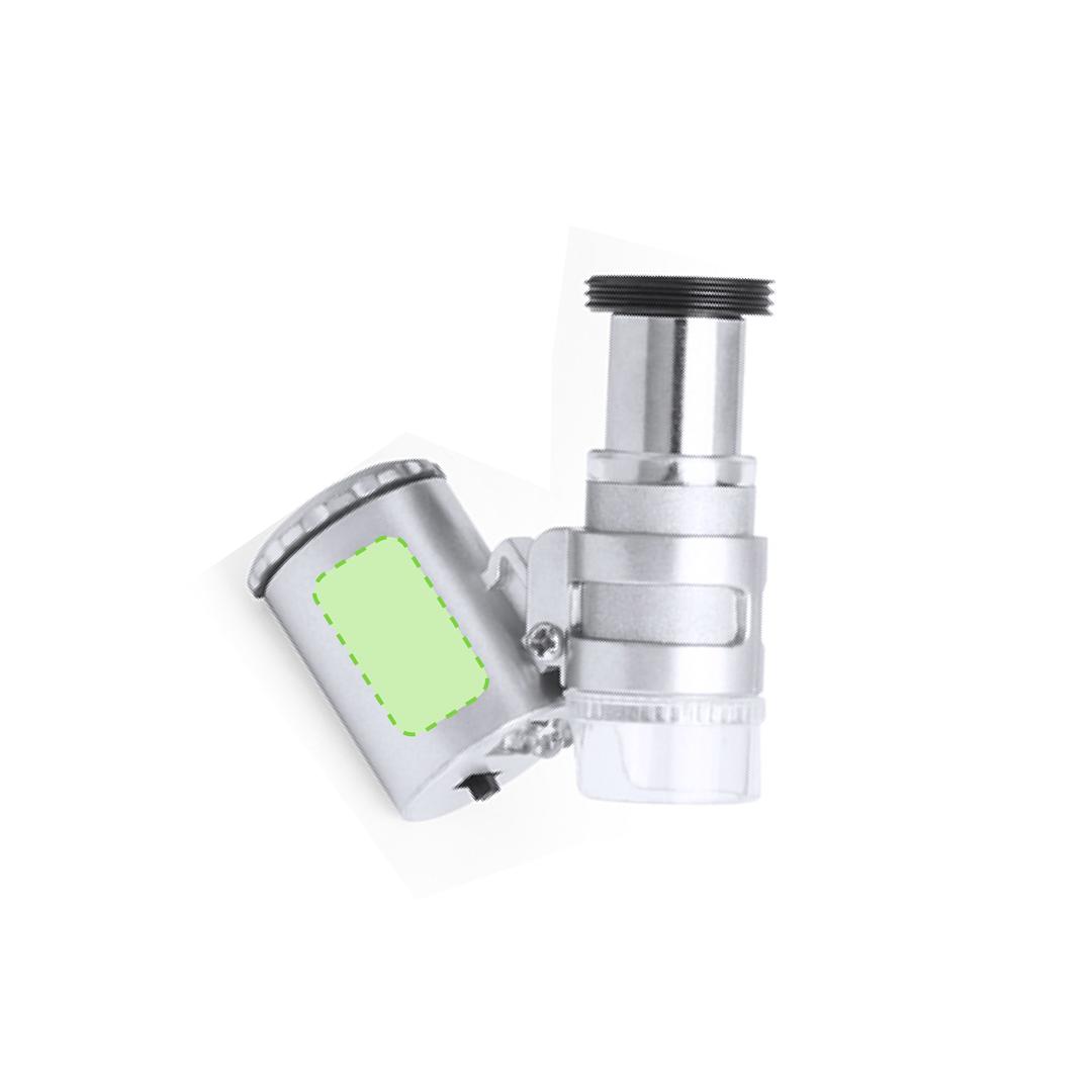Microscopio para smartphone 60X con 2 LEDs, luz ultravioleta y funda de poliéster