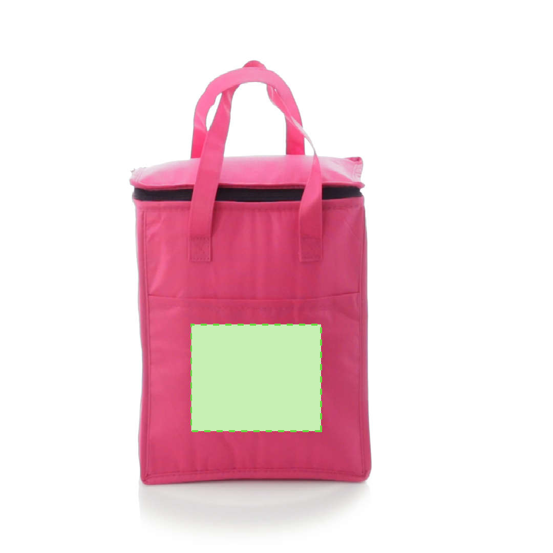 Nevera de non-woven 9,5 L con cremallera, bolsillo exterior y resistencia hasta 5 kg — variada gama de colores