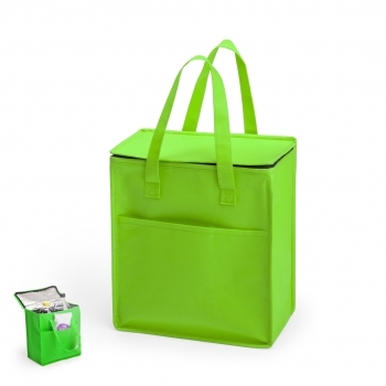 Nevera de non-woven 9,5 L con cremallera, bolsillo exterior y resistencia hasta 5 kg — variada gama de colores