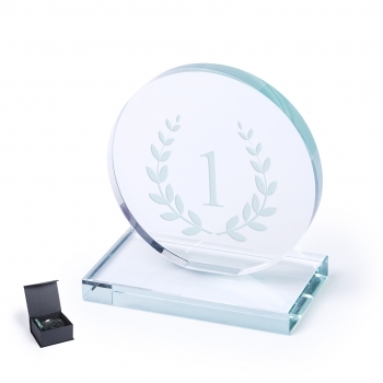 Placa de cristal en estuche