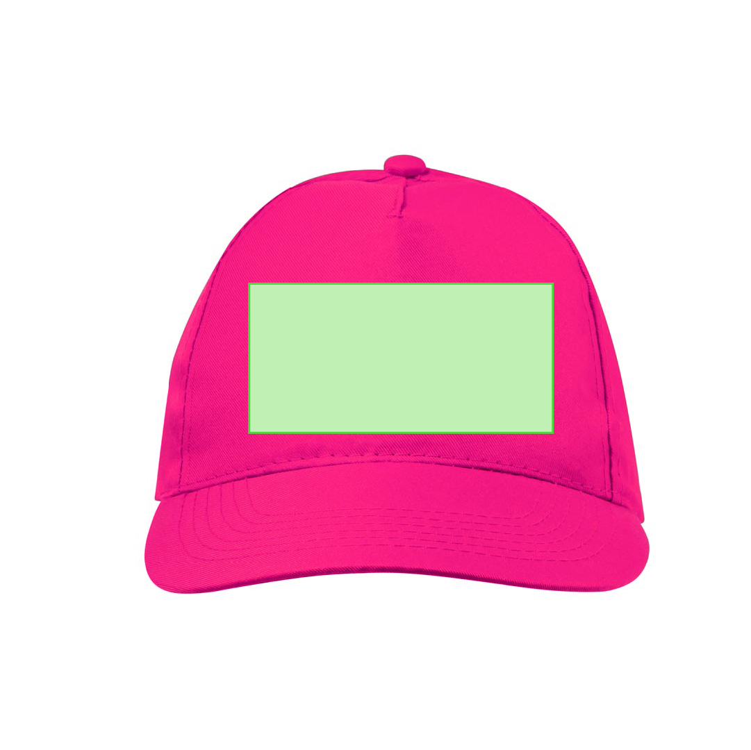 Gorra 5 paneles de microfibra y poliéster con orificios de ventilación bordados y cierre de velcro