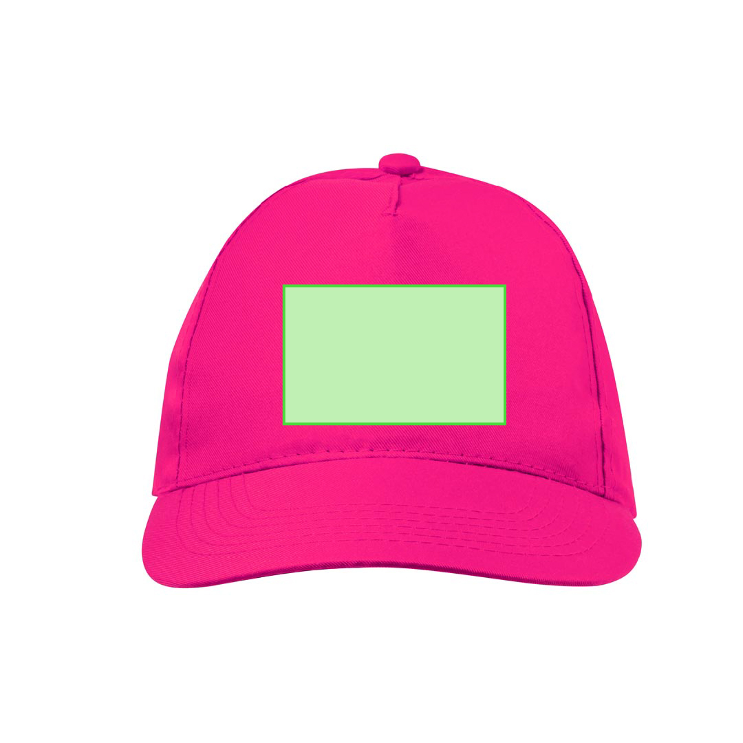 Gorra 5 paneles de microfibra y poliéster con orificios de ventilación bordados y cierre de velcro