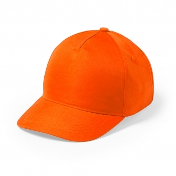 Gorra 5 paneles de microfibra y poliéster con orificios de ventilación bordados y cierre de velcro