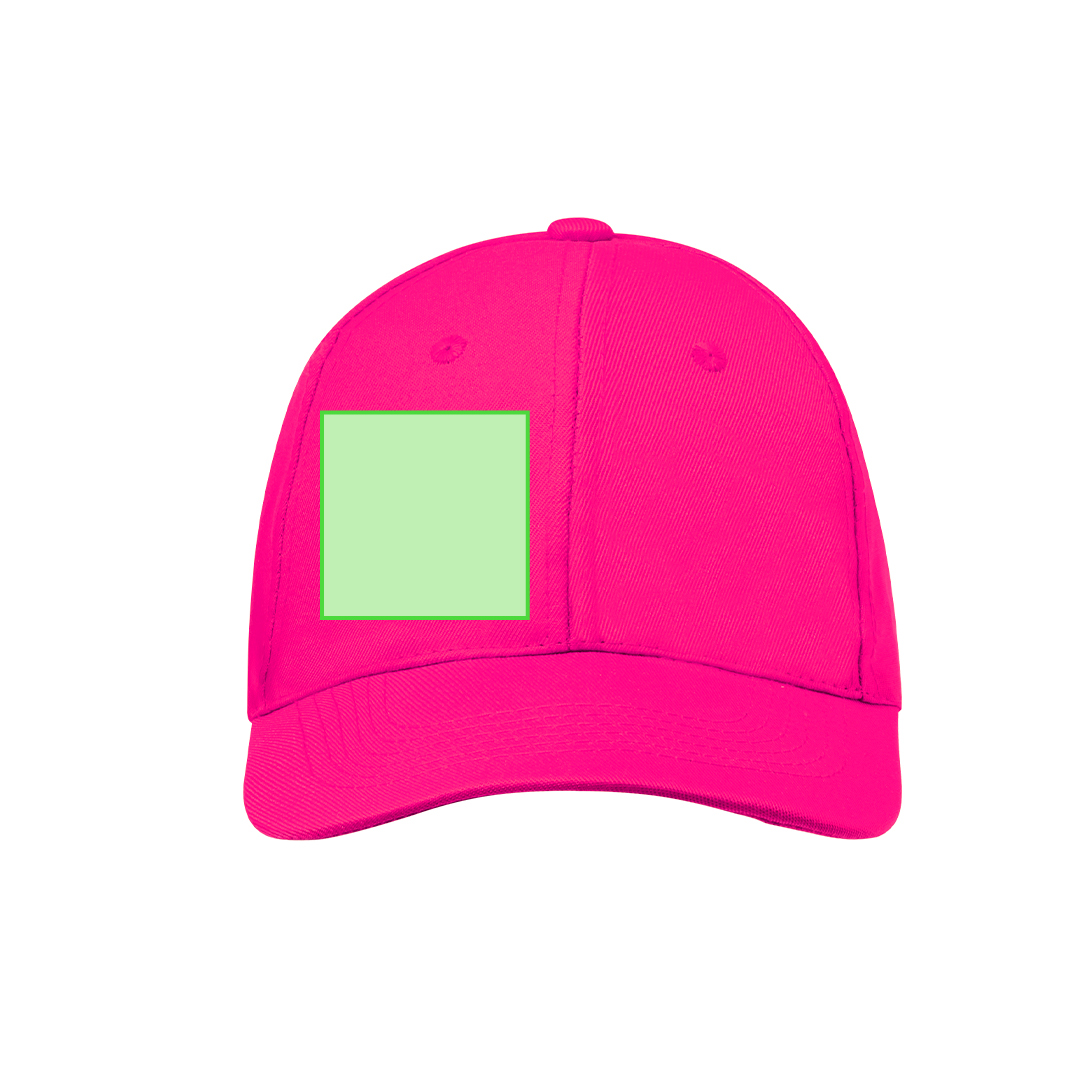 Gorra 6 paneles de microfibra y poliéster con orificios de ventilación bordados y cierre de velcro