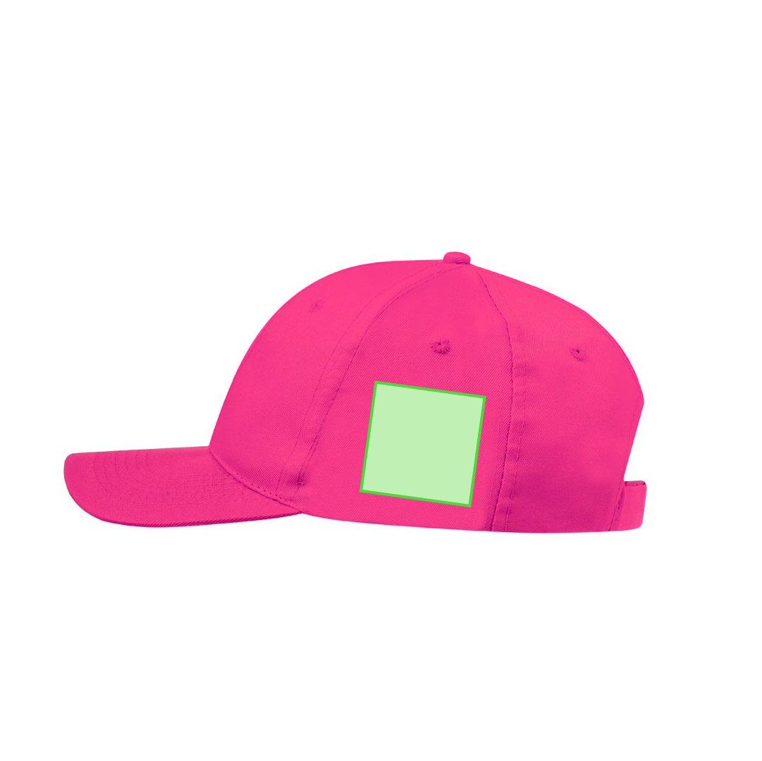 Gorra 6 paneles de microfibra y poliéster con orificios de ventilación bordados y cierre de velcro