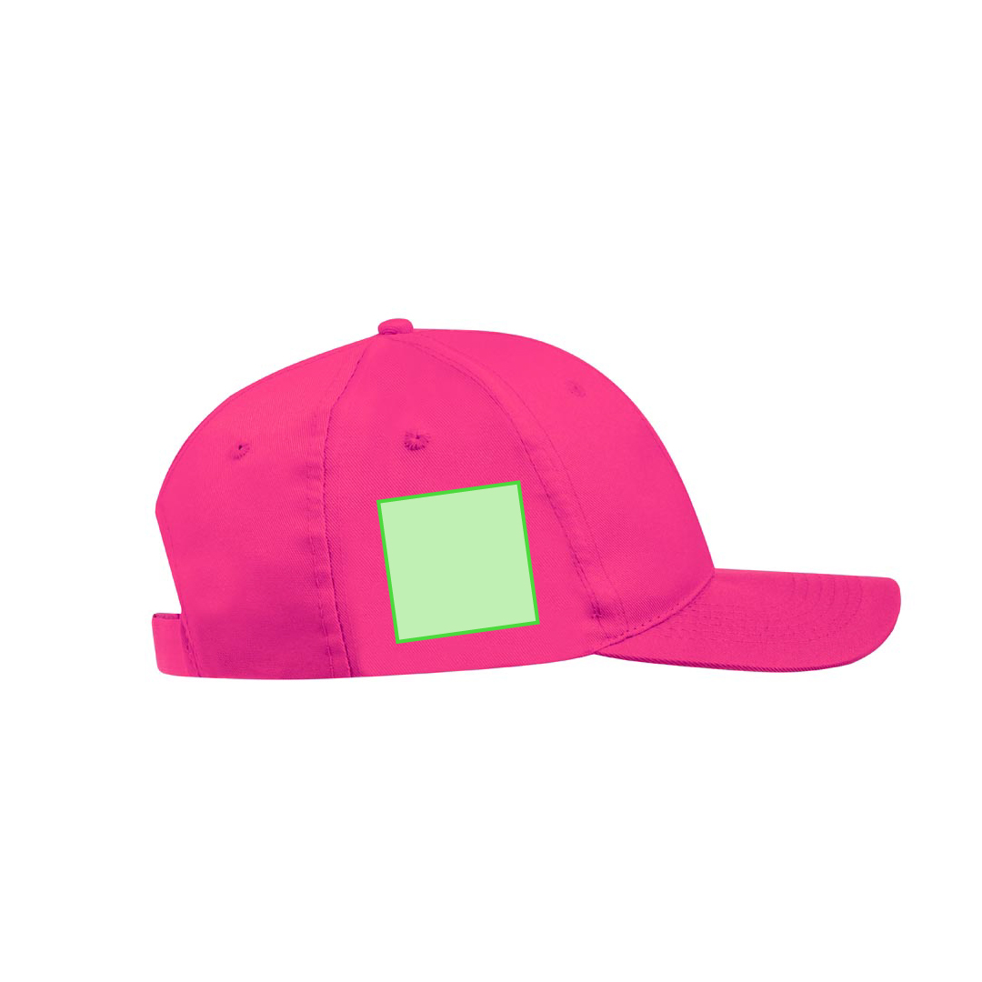 Gorra 6 paneles de microfibra y poliéster con orificios de ventilación bordados y cierre de velcro