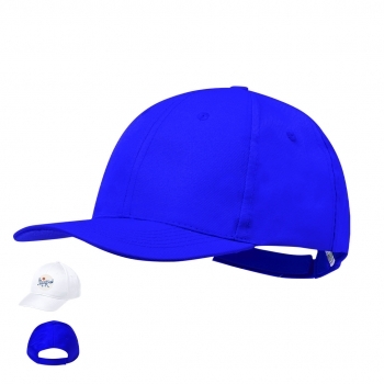 Gorra 6 paneles de microfibra y poliéster con orificios de ventilación bordados y cierre de velcro