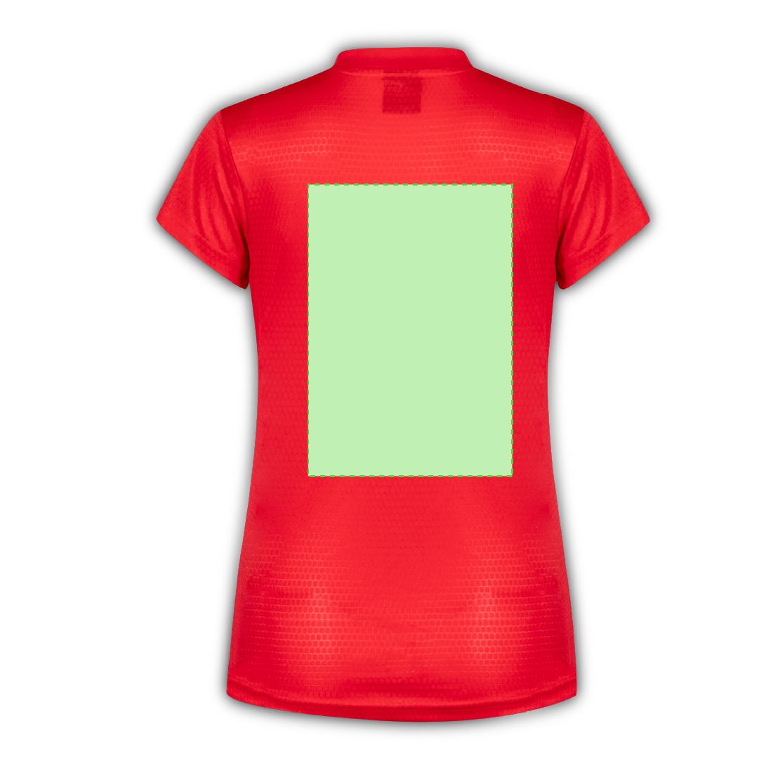 Camiseta técnica Tecnic Rox mujer — poliéster transpirable 135 g/m² con diseño de panal, colores vivos, tallas S-XL