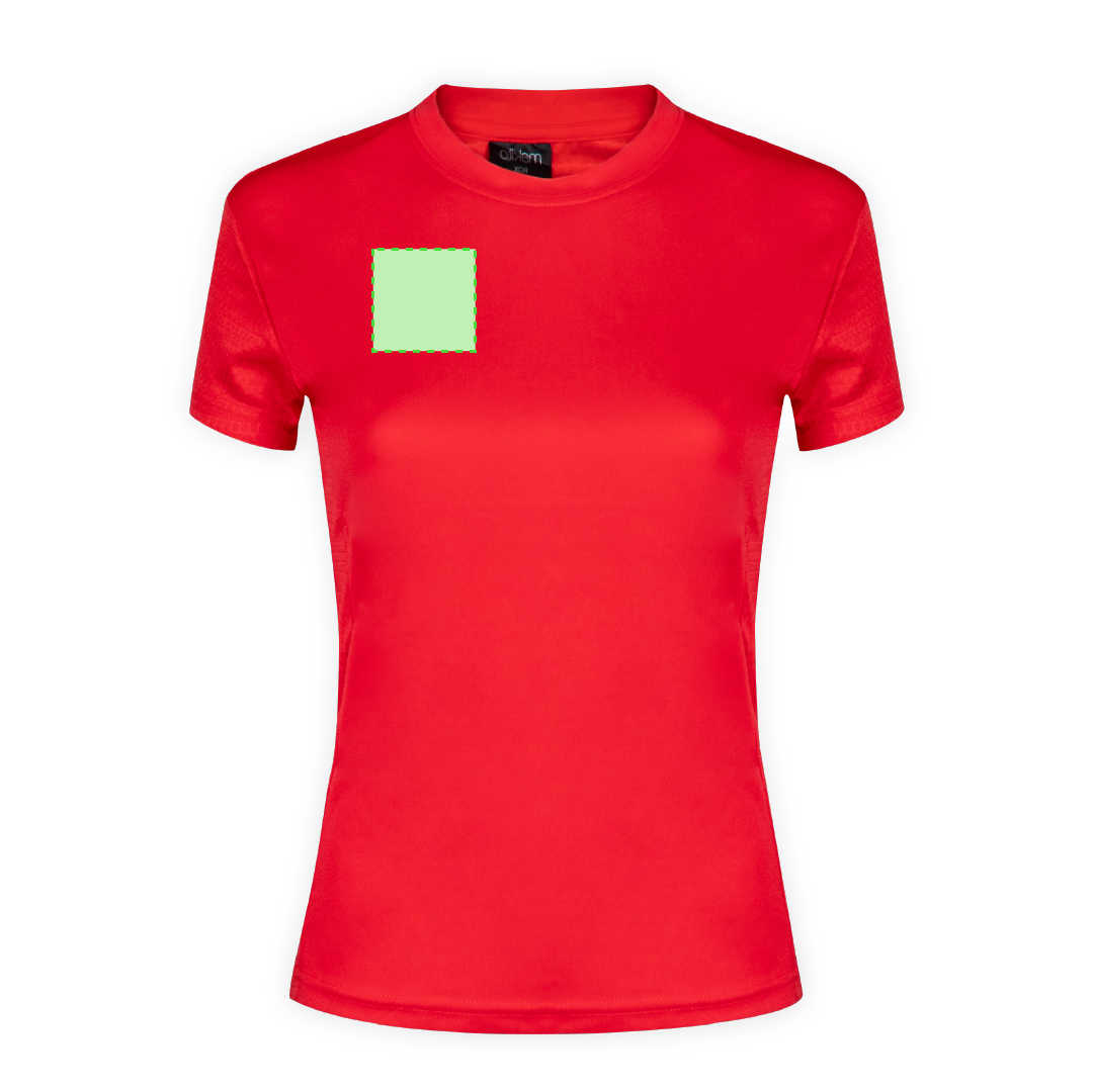 Camiseta técnica Tecnic Rox mujer — poliéster transpirable 135 g/m² con diseño de panal, colores vivos, tallas S-XL