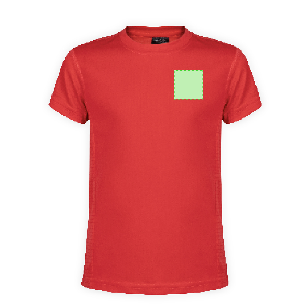 Camiseta técnica Tecnic Rox niño — poliéster transpirable 135 g/m² con diseño de panal, colores vivos, tallas infantiles