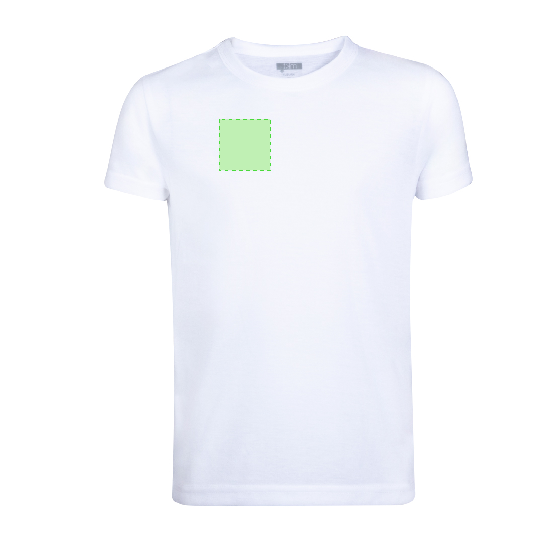 Camiseta Krusly niño — 100% poliéster transpirable 140 g/m² tacto algodón, diseñada para sublimación, tallas infantiles