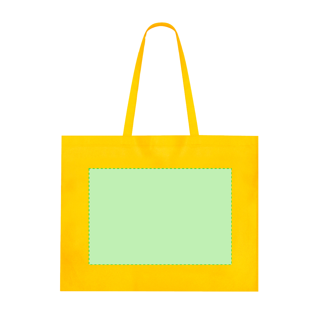 Bolsa de material mixto extra ancha 52×40 cm asas largas