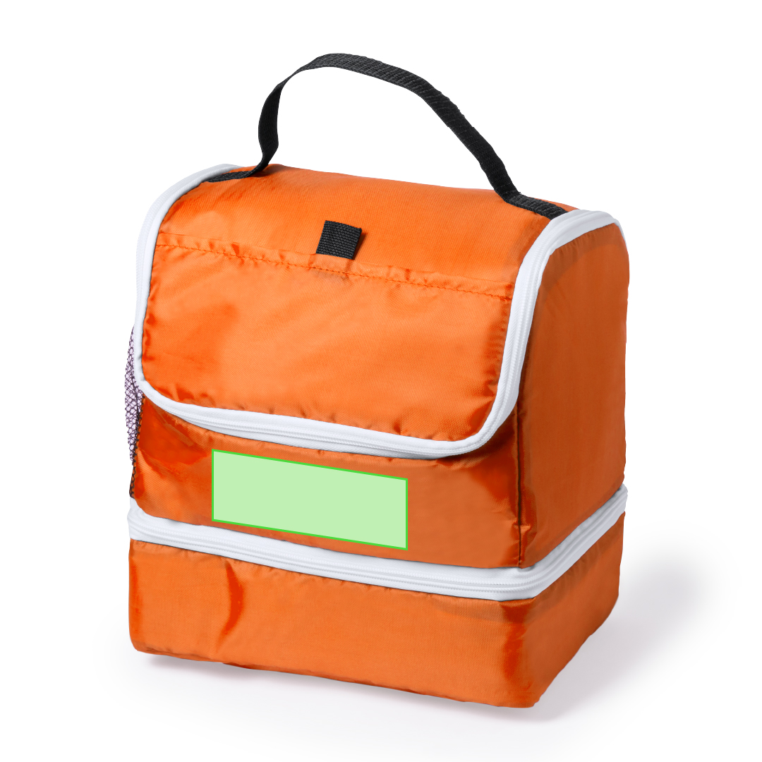 Nevera todoterreno de poliéster 210D con 2 compartimentos, bolsillo de redecilla y velcro
