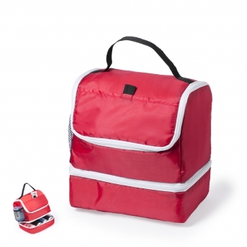 Nevera todoterreno de poliéster 210D con 2 compartimentos, bolsillo de redecilla y velcro