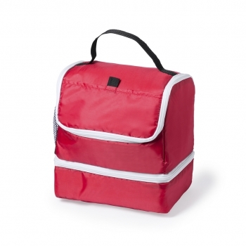 Nevera todoterreno de poliéster 210D con 2 compartimentos, bolsillo de redecilla y velcro