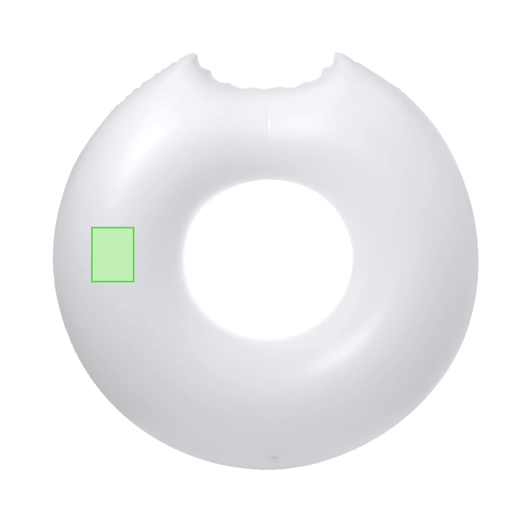 Colchoneta inflable maxi de PVC en forma de donut con bocado — plegado especial para impresión, Ø107 cm