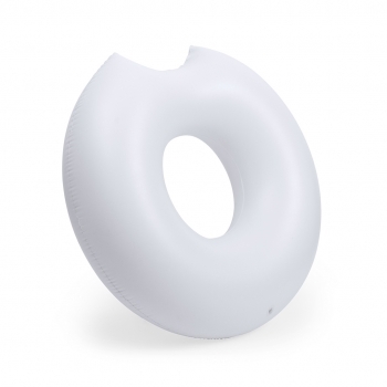 Colchoneta inflable maxi de PVC en forma de donut con bocado — plegado especial para impresión, Ø107 cm