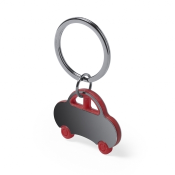 Llavero diseño coche bicolor de acero inox en variada combinación de colores