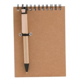 Libreta ecológica con soporte elástico para bolígrafos