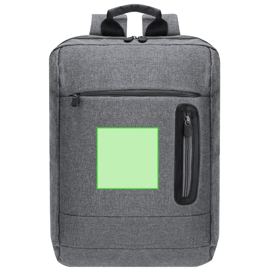 Mochila rectangular de poliéster 600D con acolchado ergonómico y portátil 15