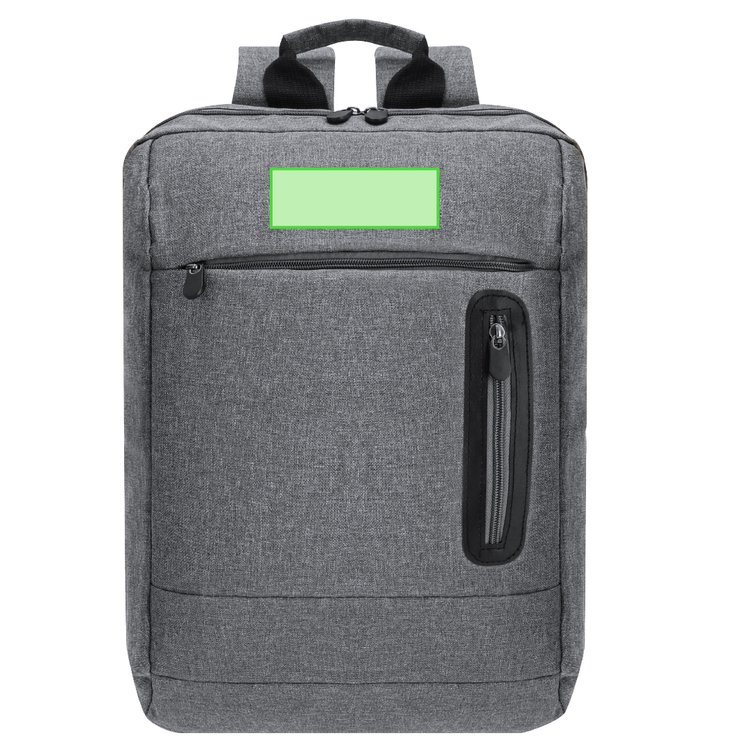 Mochila rectangular de poliéster 600D con acolchado ergonómico y portátil 15