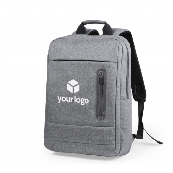 Mochila rectangular de poliéster 600D con acolchado ergonómico y portátil 15