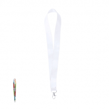 Lanyard de poliéster ancho especial para sublimación total con mosquetón metálico
