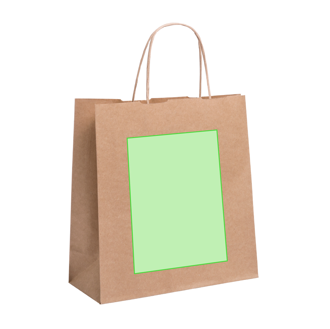 Bolsa de material mixto reforzada 22×23 cm asas cortas