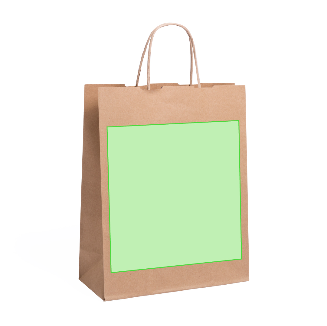 Bolsa de material mixto 25×31 cm con fuelle asas cortas