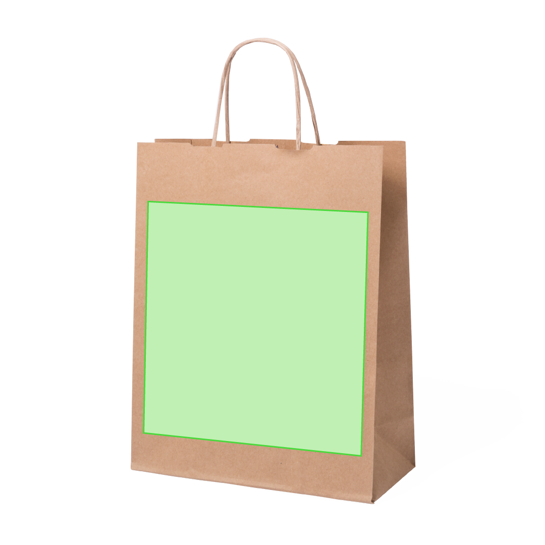 Bolsa de material mixto 25×31 cm con fuelle asas cortas