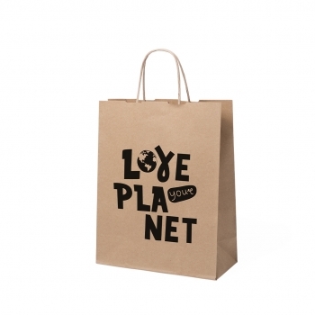 Bolsa de material mixto 25×31 cm con fuelle asas cortas
