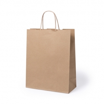 Bolsa de material mixto 25×31 cm con fuelle asas cortas
