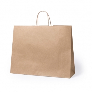 Bolsa de material mixto apaisada 41×32 cm asas cortas gran base