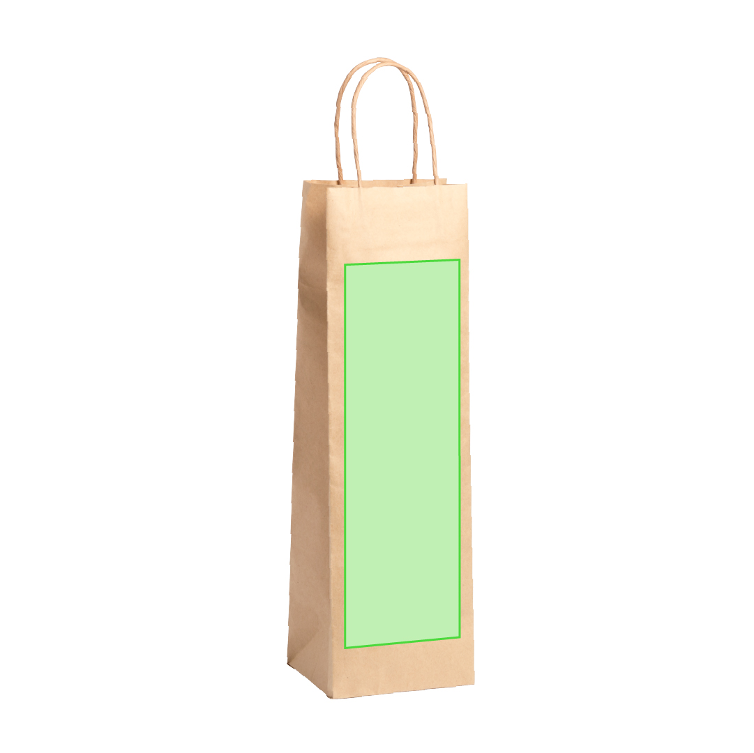 Bolsa de material mixto para botella 11×36 cm asas cortas