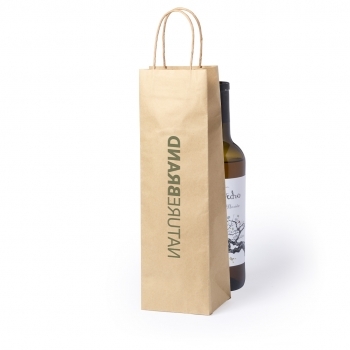 Bolsa de material mixto para botella 11×36 cm asas cortas